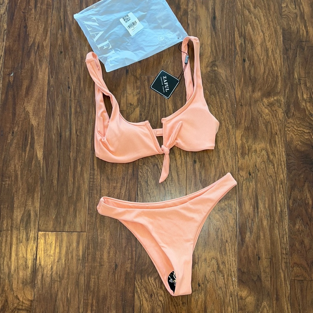 Orange Pink ZAFUL swim suit set